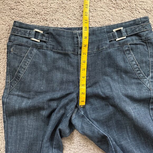 One Song Women Jeans Size 12 Blue Boho Stretch Relaxed 10" Rise - Picture 7 of 11